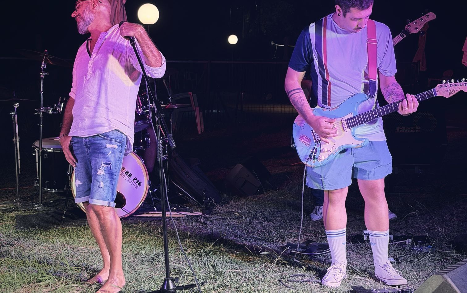 Voce e chitarra sul palco